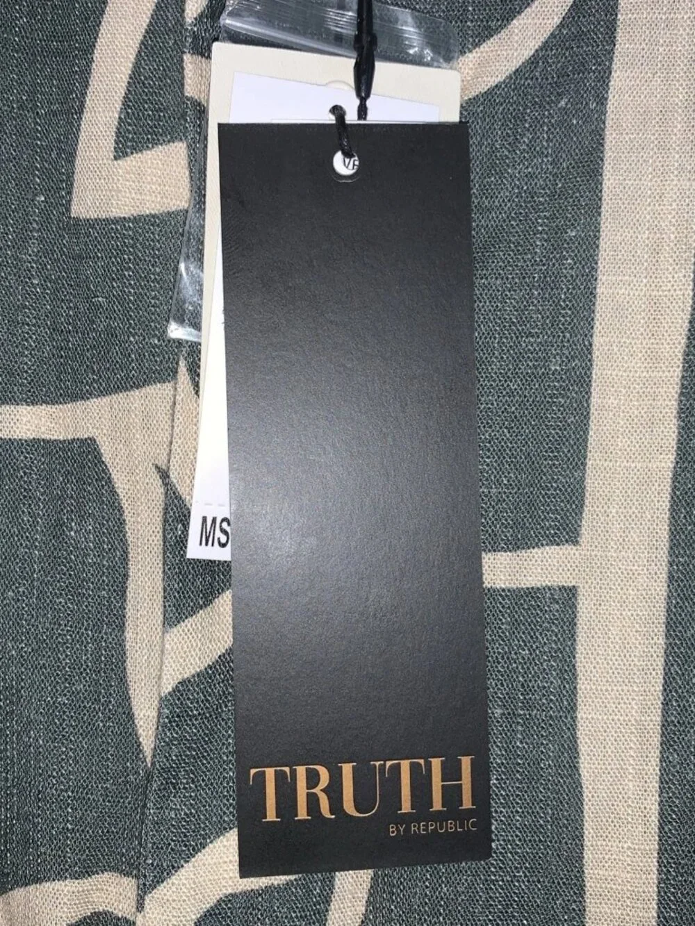 Truth By Republic Men's Large Short Sleeve Floral Beach Camp Shirt Olive Green B